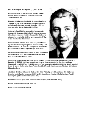 A preview of a PDF biography for Thompson, Lorne Edgar